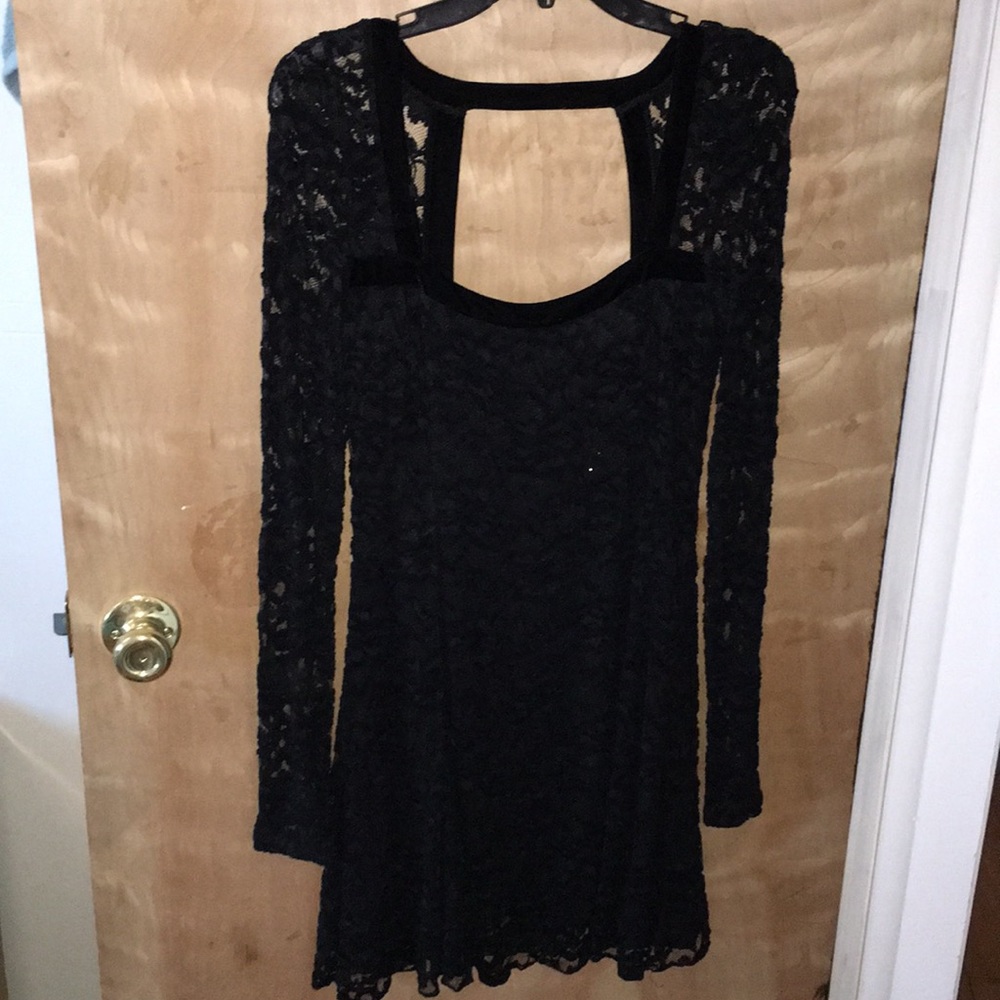 Black lacy free people dress
